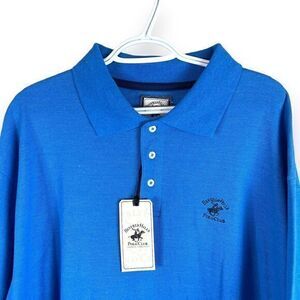NEW Beverly Hills Polo Club Shirt Mens 2XL Blue Short Sleeve‎ Cotton